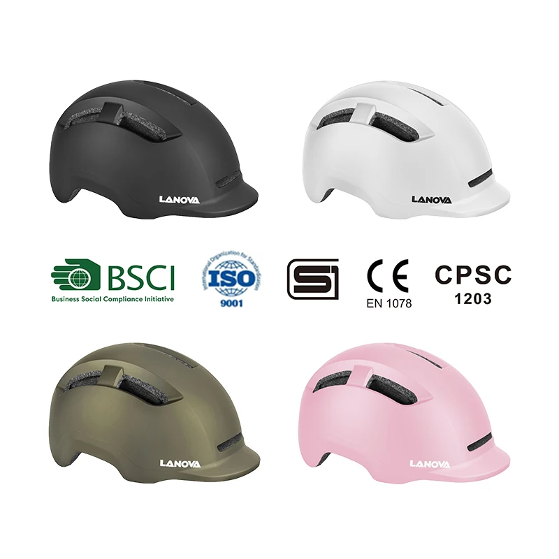 LED Light Factory low price Lightweight   customized color High Quality OEM &ODM safety helmet head protection City bike helmet