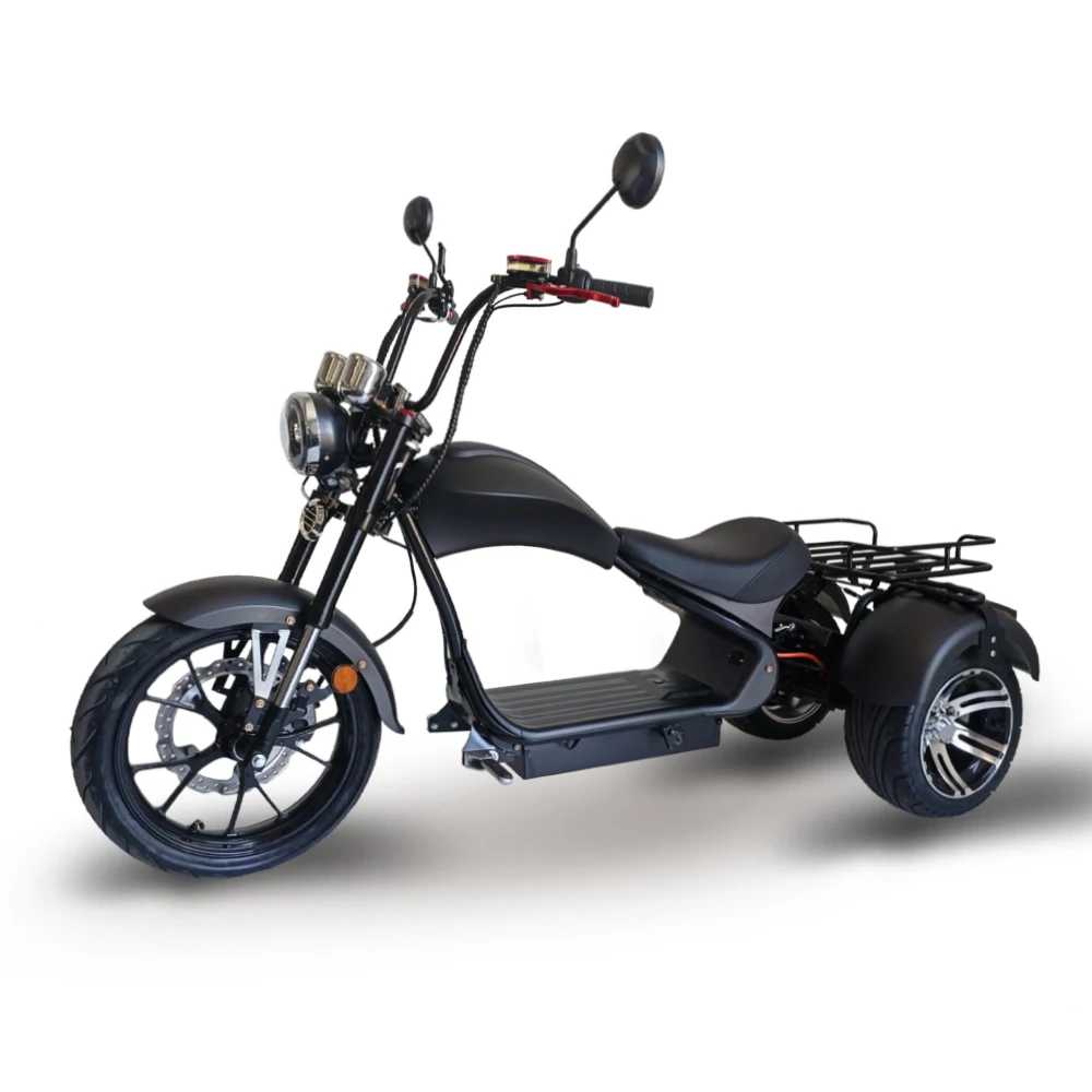Electric 72V 3-Wheel Citycoco Scooter Smart Electronic Streetbike with down Tube Lithium Battery Steel Frame for Adults