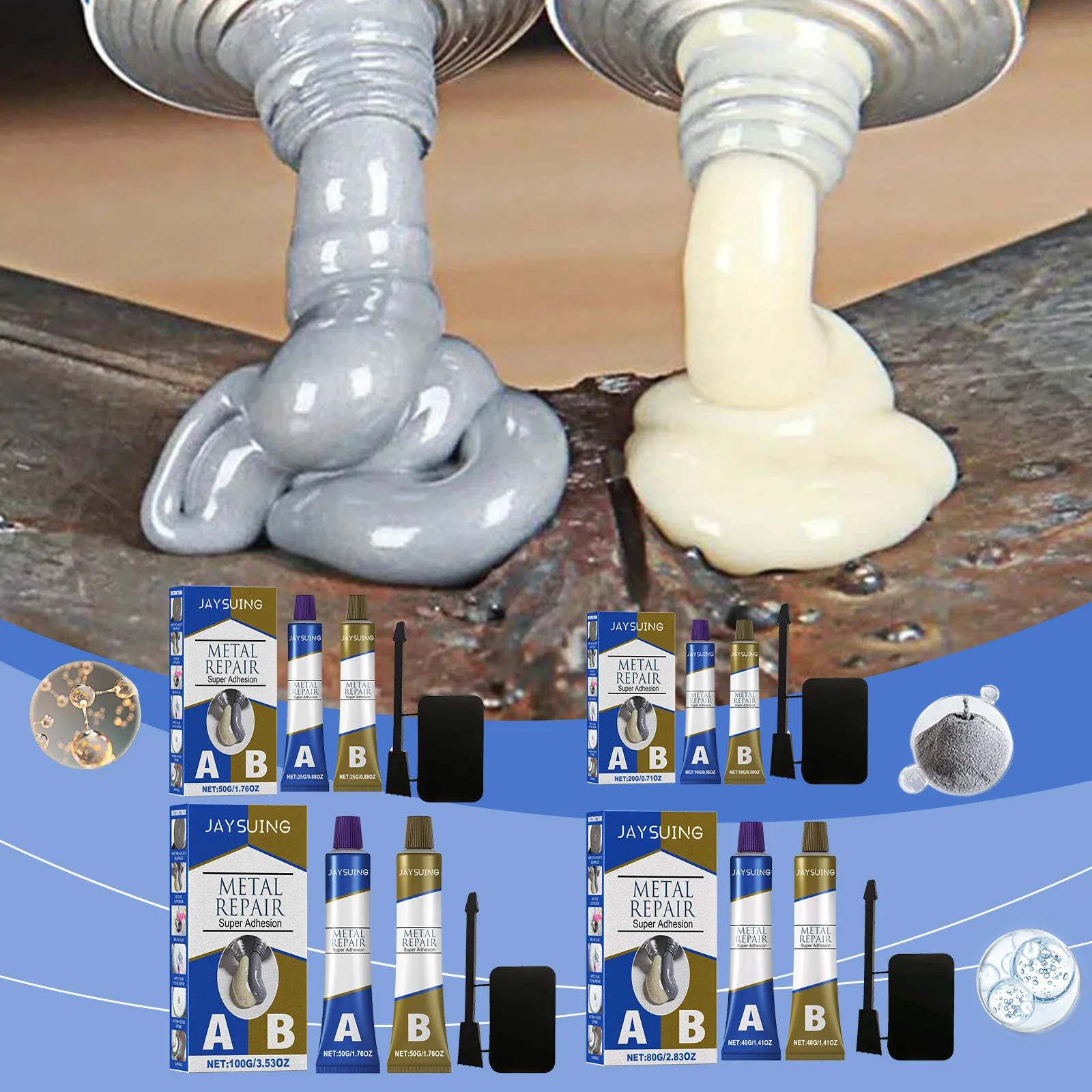 Wholesale Steel Caster Glue Metal Repair Paste AB Sealant High Temperature Heat Resistant Glue Metal Adhesive And Liquid Weld