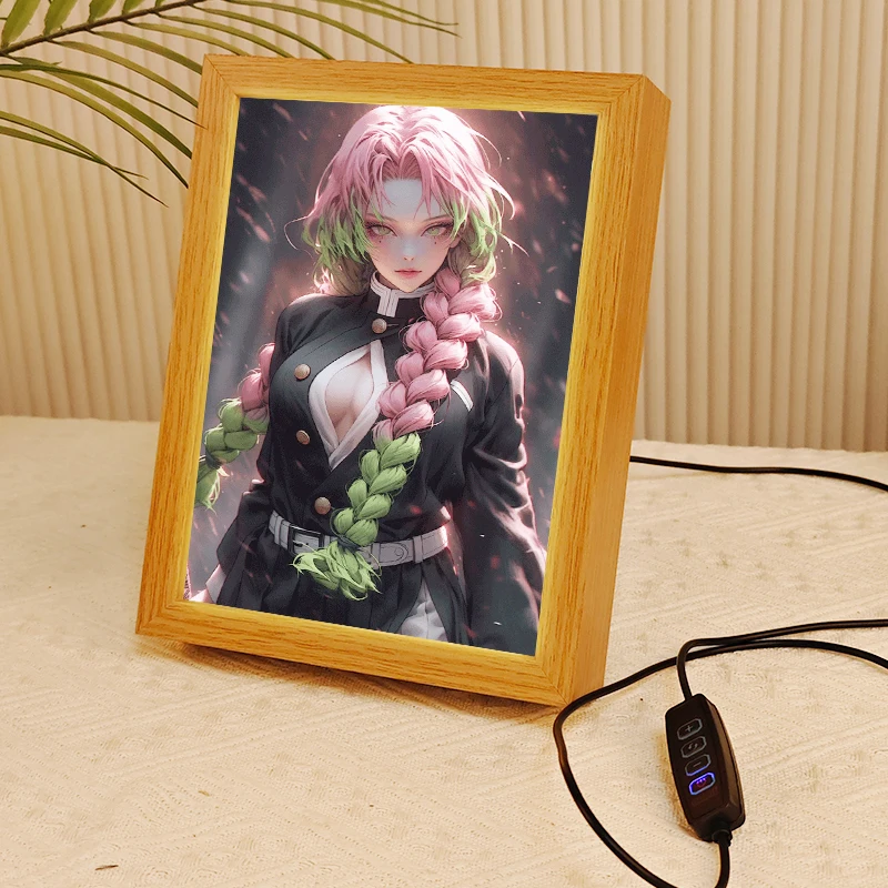 Anime Demon Slayer: Ganlu Temple Honey Glass Home Decoration Manga Painting Design Lighting Photo Frame Christmas Gift