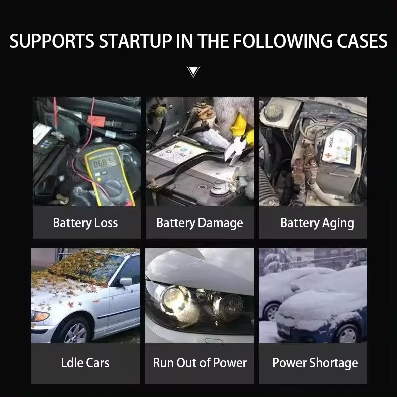 12V 24V 6000A Charger High Quality Car Truck Battery with Light Portable Starters Outdoor Emergency Jump Starter