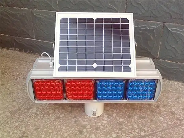solar Intelligent two sides red and blue flash traffic light