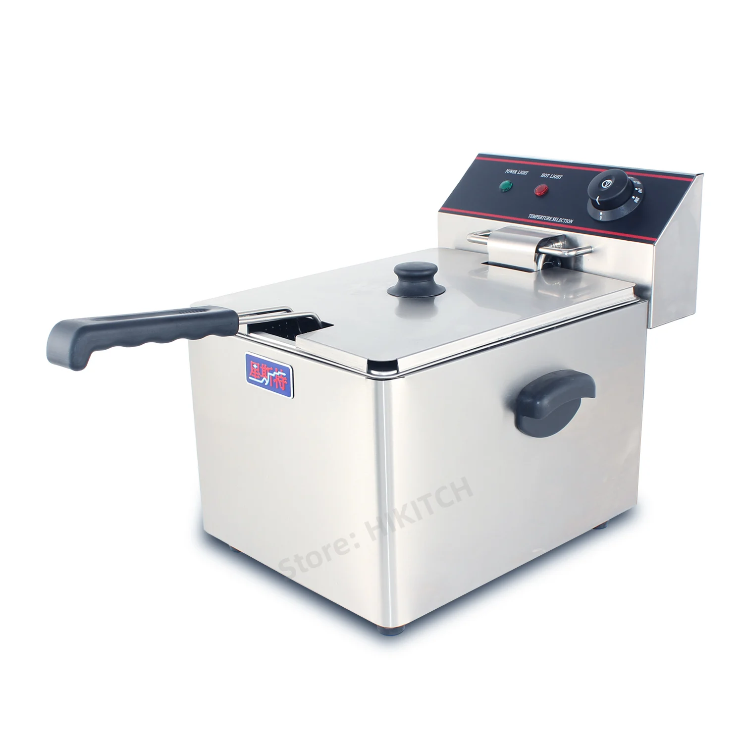 Stainless steel single tank 8L oil deep fryer EF8L with 1 basket 1/2 size pan electric fryer safe circuit breaker for hotel shop