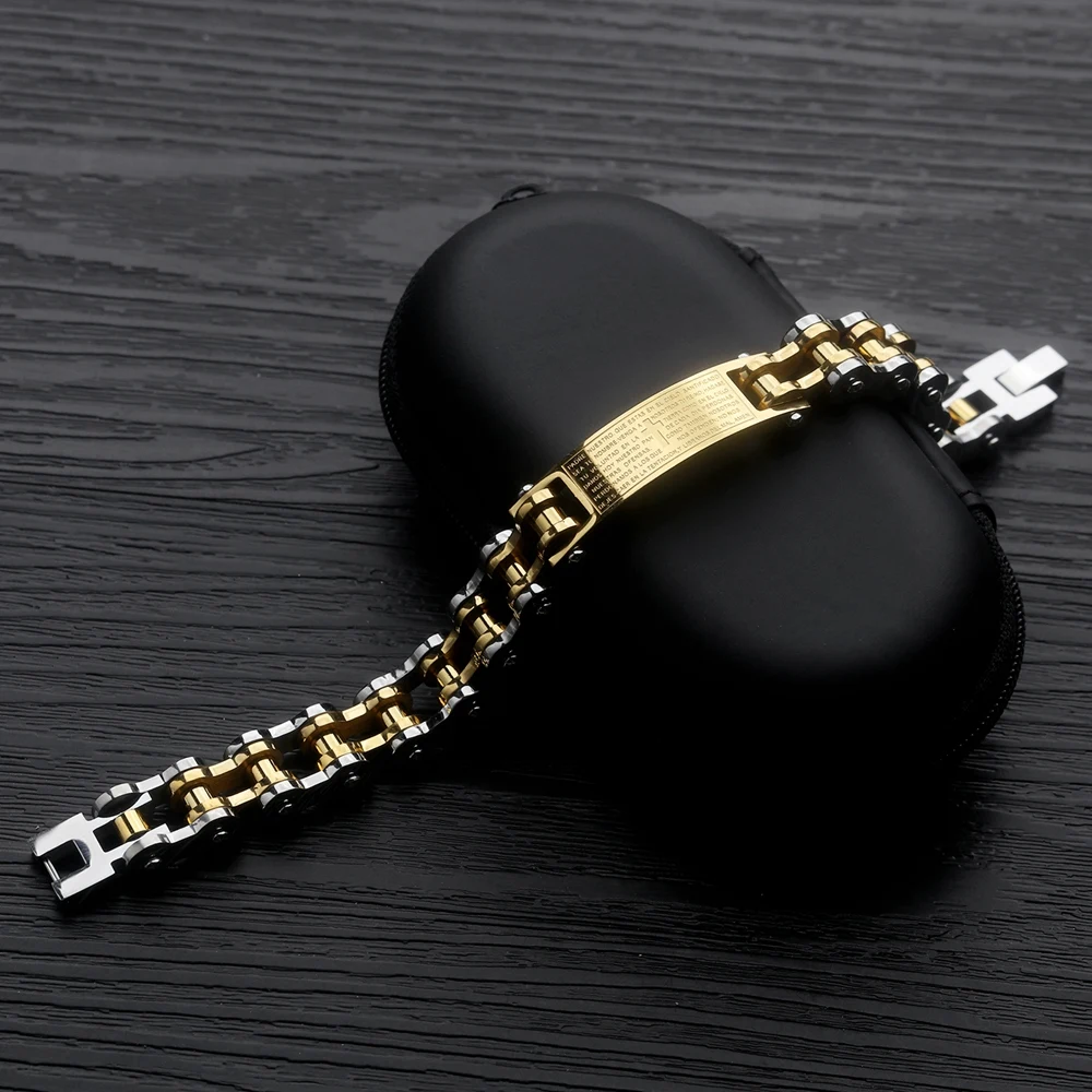 Amen Padre Jesus Religious Classic Mexico Bike Stainless Steel Bracelet