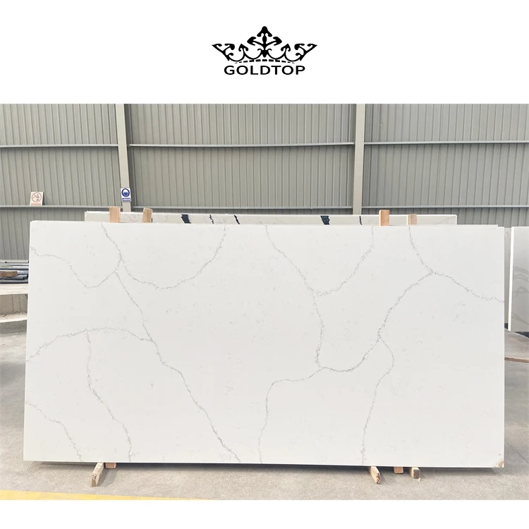Золотая вершина Cuarzo заводская цена кварцевый камень столешница кухня островная 5016 статуарная кварцевая плита Calacatta искусственный кварц