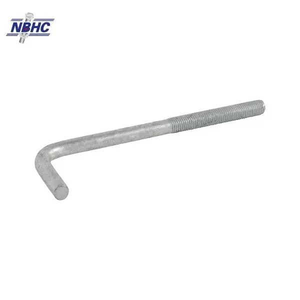 NBHC018BO Black Hot dip galvanized Steel Anchor F1554 Bolt M18 Carbon Steel L Shaped bolt