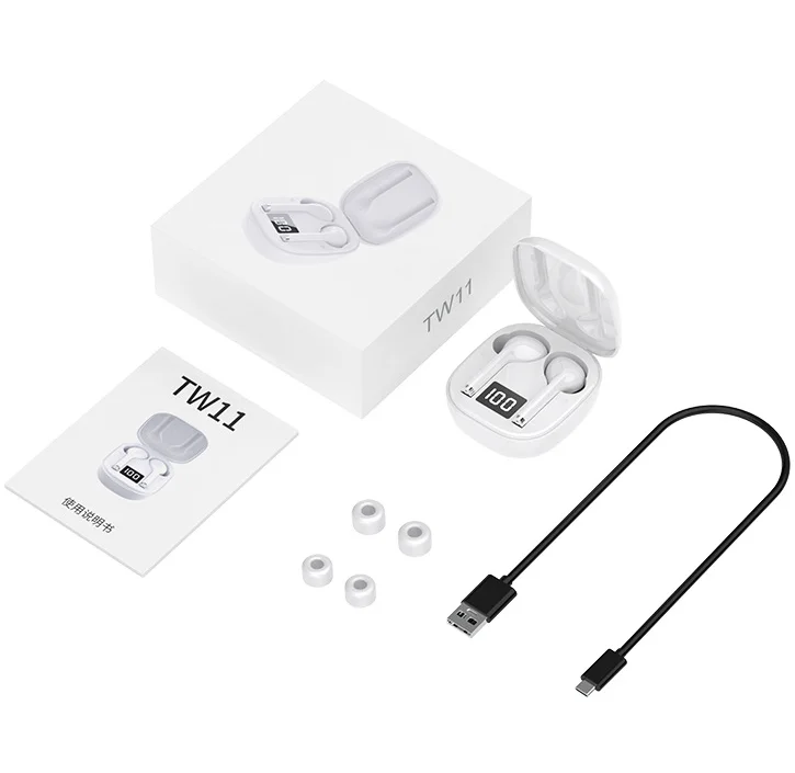 
Factory price earphone headphones TWS earbuds wireless earphones with LED OEM earphone 