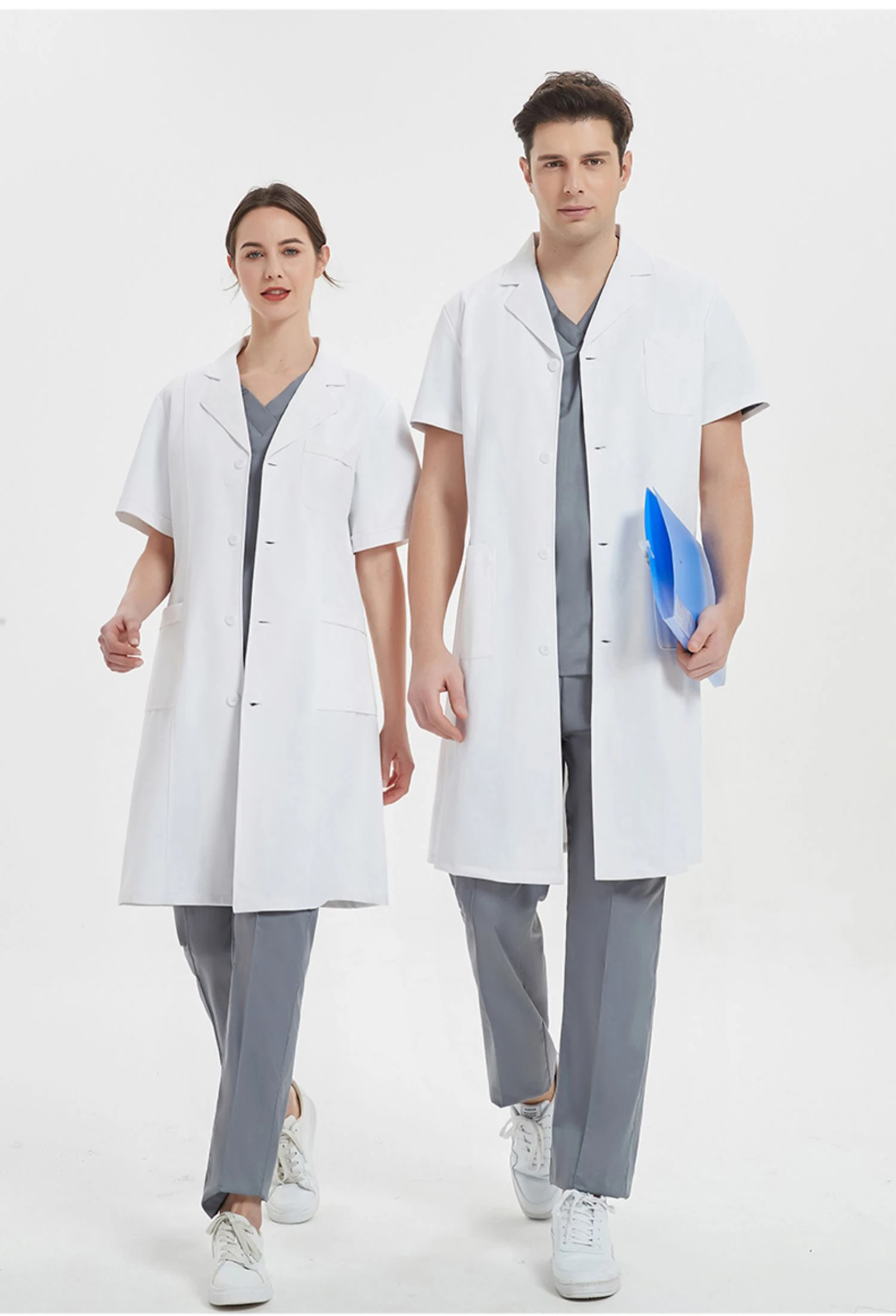Doctor clothing long-sleeved short-sleeved doctor clothing college students chemical white coat nurse clothing