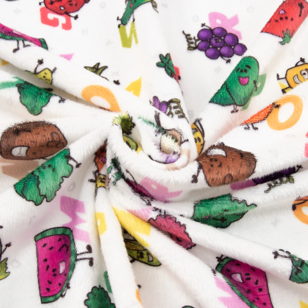 No stretch Digital printing 280gsm thick printed minky fabric for shoes