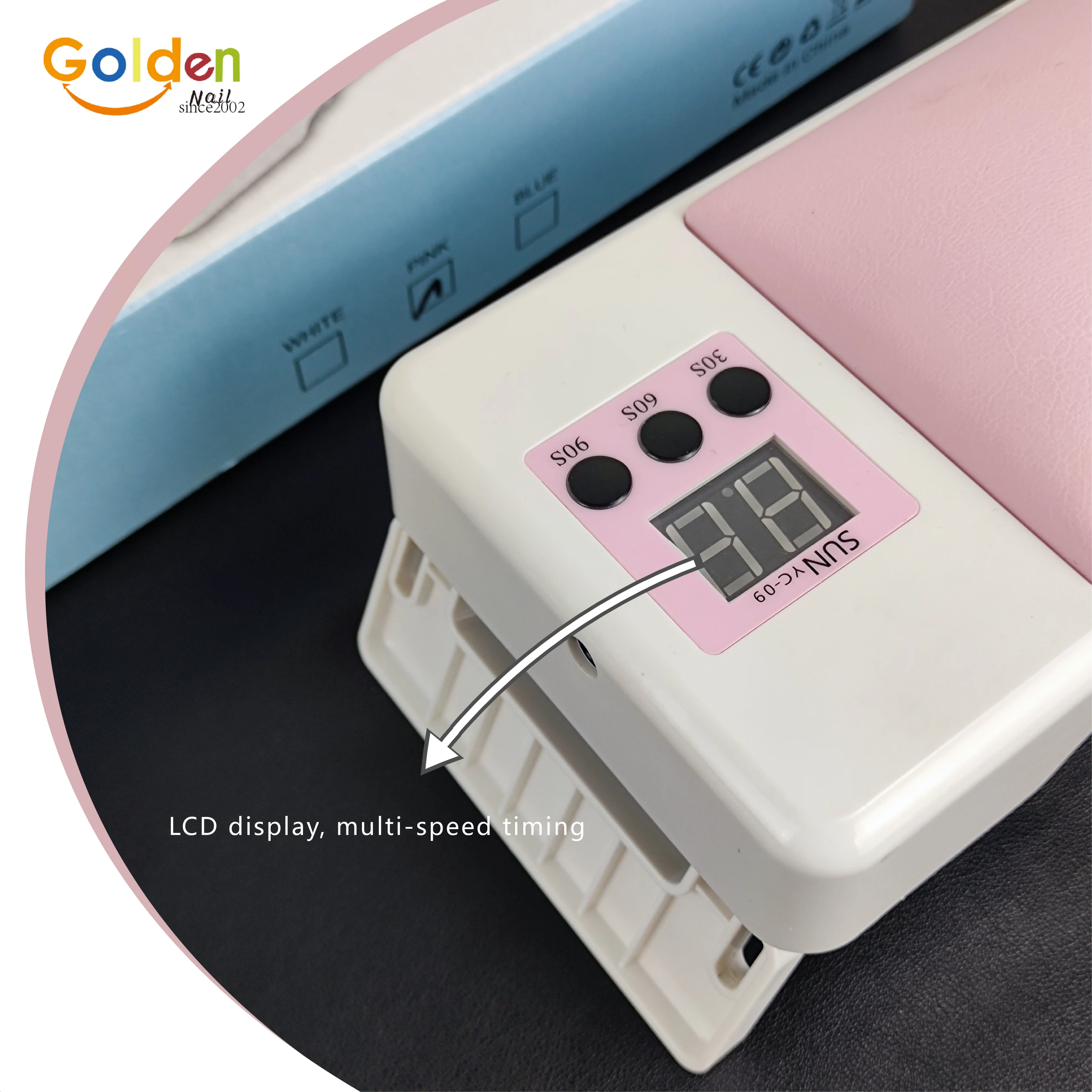 Nail Hand Rest UV Light Digital Display Foldable Timer Quick Drying Manicure Hand Pillow Phototherapy Lamp for Home Use