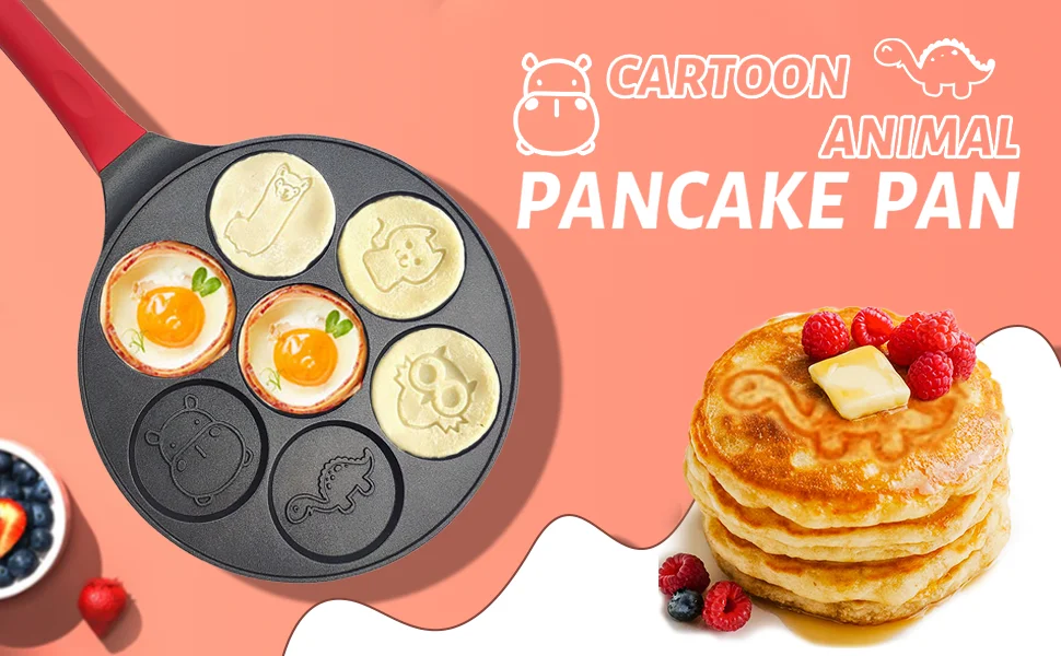 Household Non-stick Induction Pan Cooker Frying Pan Smiley Face Mini Pancake Waffle Pan Commercial