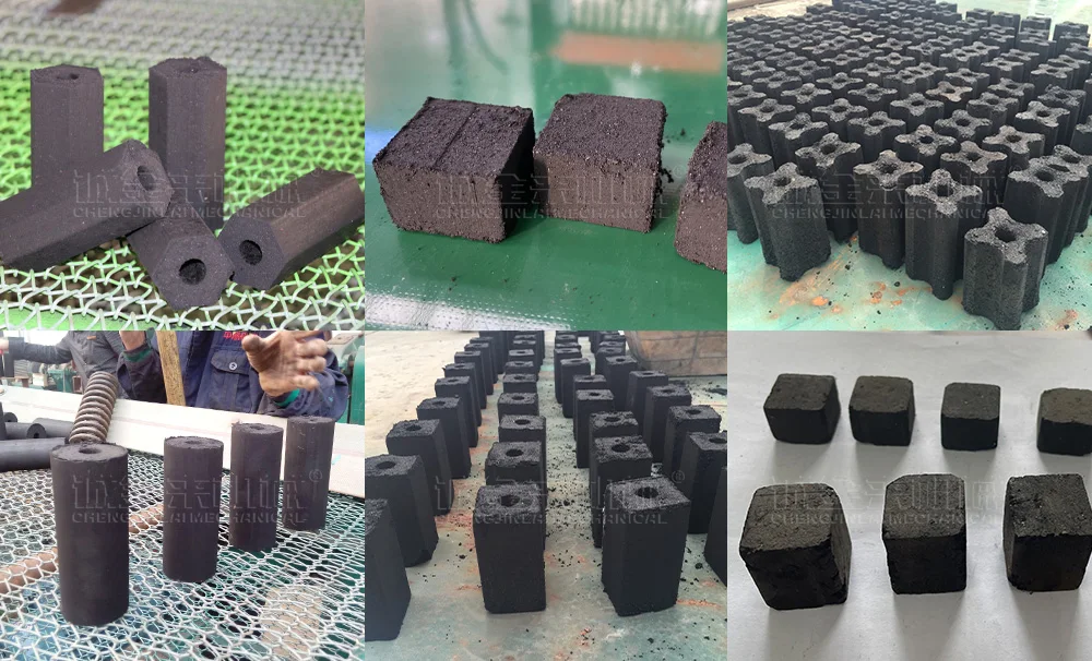 Efficient Charcoal Press Machine  Production Line bbq charcoal saw dust coconut biomass shisha briquette machine