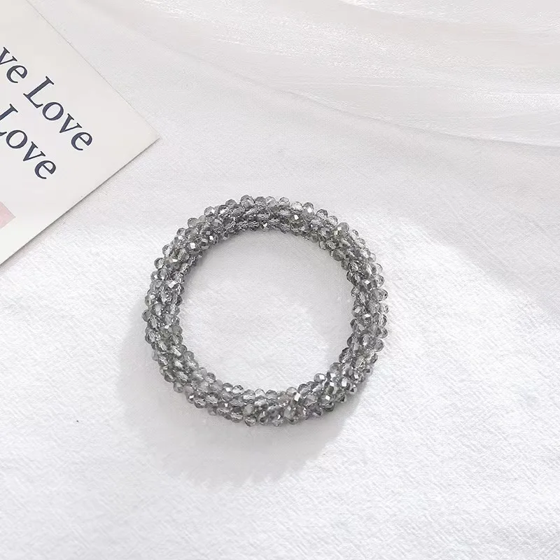 Hot Selling Fashionable Crystal Hair Scrunchies Elastic Beaded Bracelet