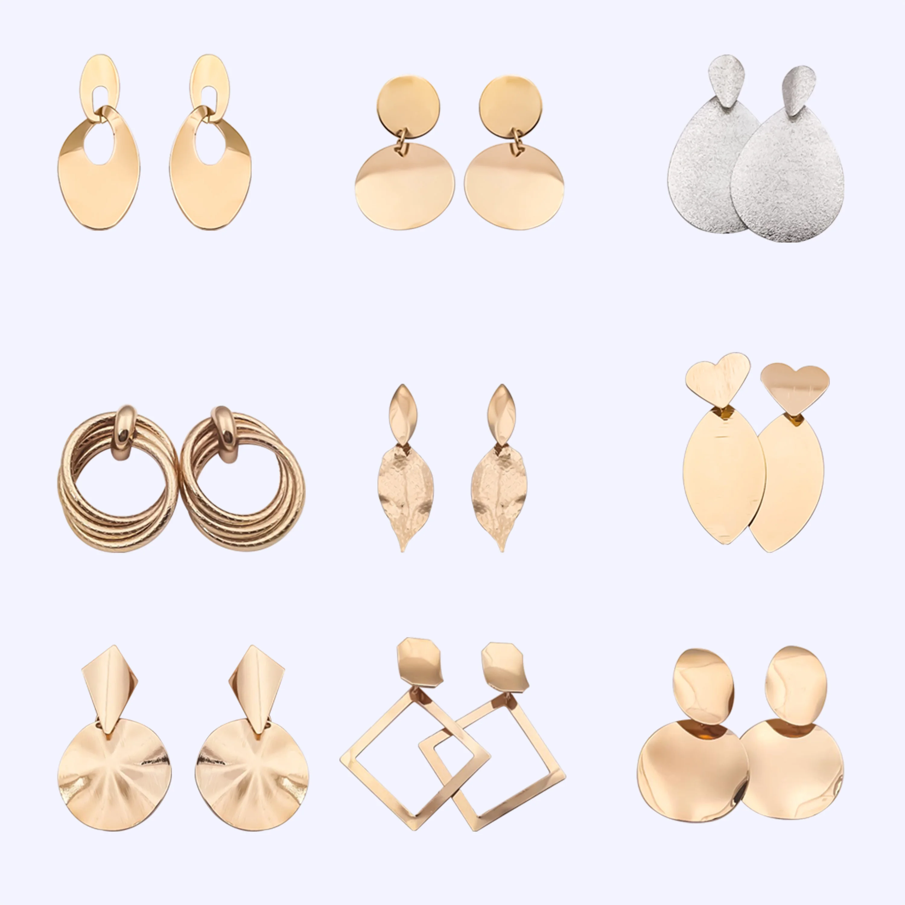 2023 Fashion Statement Earrings gold jewelry Big Geometric Round Earrings For Women Hanging Dangle Drop gold earrings -02