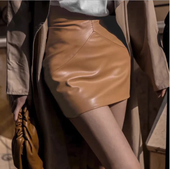 New Arrival High Waist sexy PU Dress hip skirt High elastic for new season style D1023