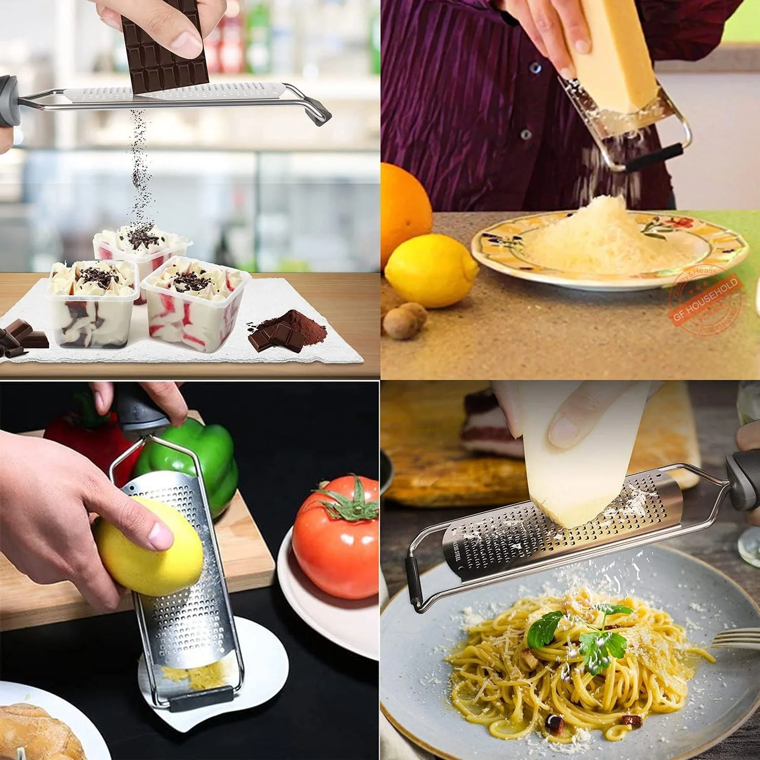 New Kitchen High Quality Stainless Steel Blade Ergonomic Soft Handle Lemon Zester Ginger Potato Grater Slicer