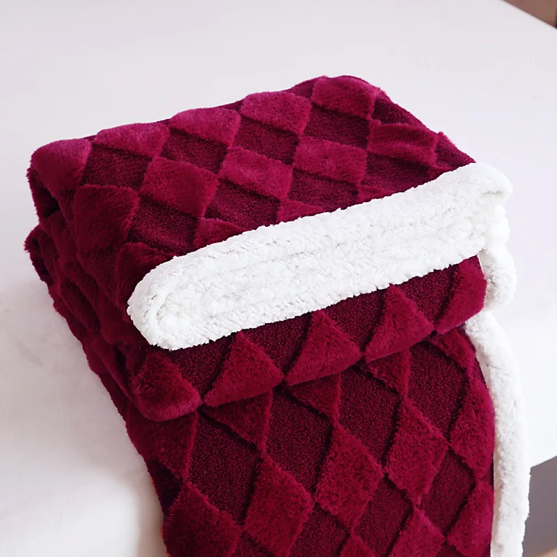 Thick Thermal Polyester 3D Textured Sherpa Blanket Ultra-Soft Fluffy Warm Cozy Comfort Bed/Sofa Throw For Home Hotel Office