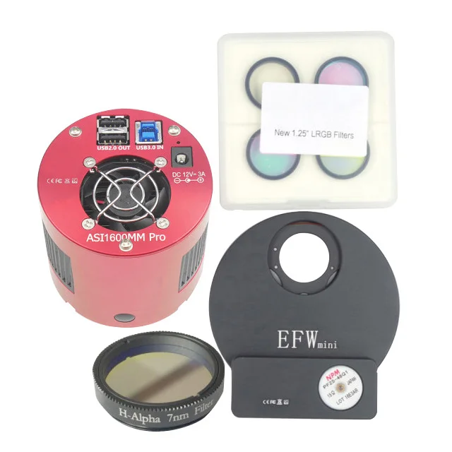 Астрономическая usb телескопическая камера, астрономическая цветная CCD камера для телескопа, цифровая камера для окуляра ZWO ASI1600MM-P Mini Kit3