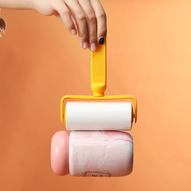 Custom Promotional Heavy Duty Mini Travel Handle Hair Carpet Cleaning Sticky Paper Lint Roller