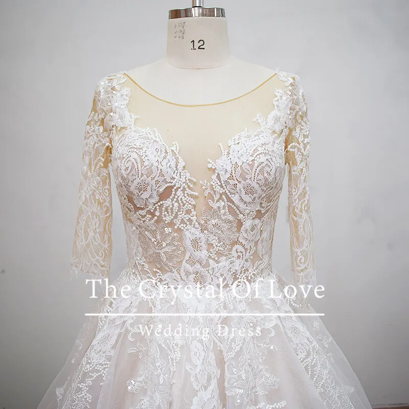Lace and sequin wedding dress, modern vintage wedding dresses