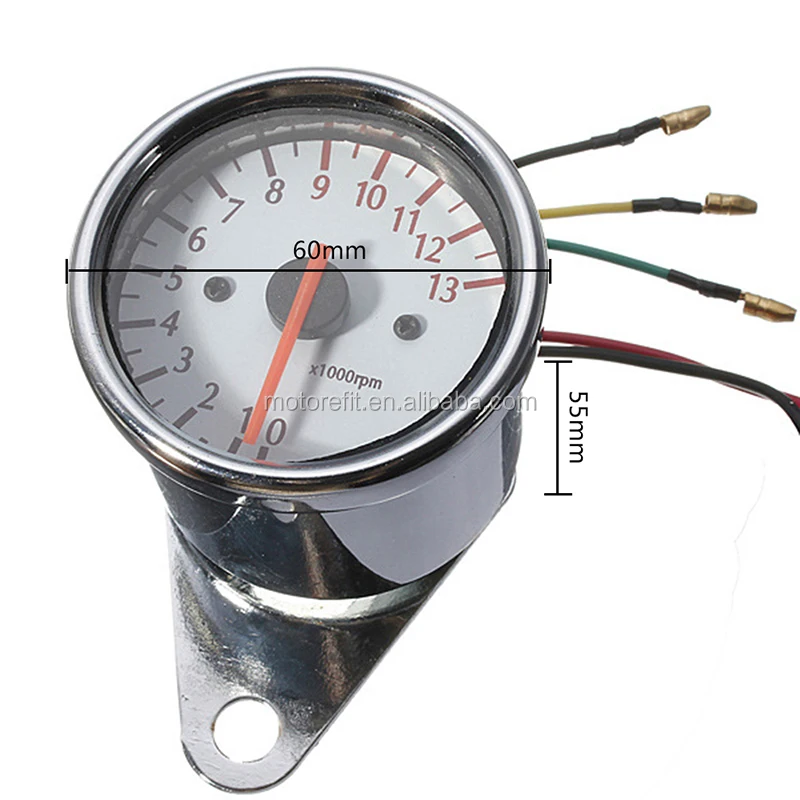 RTS 12V Motorcycle Tachometer with Backlight and Pointer Modification Speedometer Tacho Gauge in Motorbike Accessories