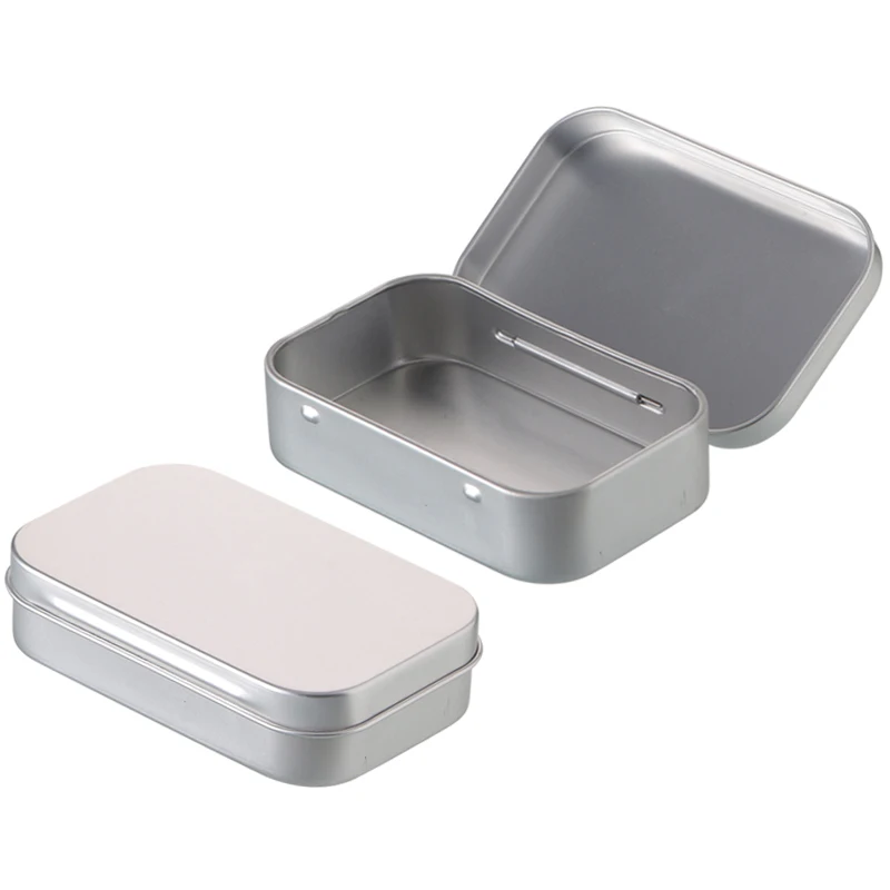 Metal Can Aluminum Jars square Cookie Candy Storage Empty Food Cans square Tin Cans Small Tin Box Rectangle