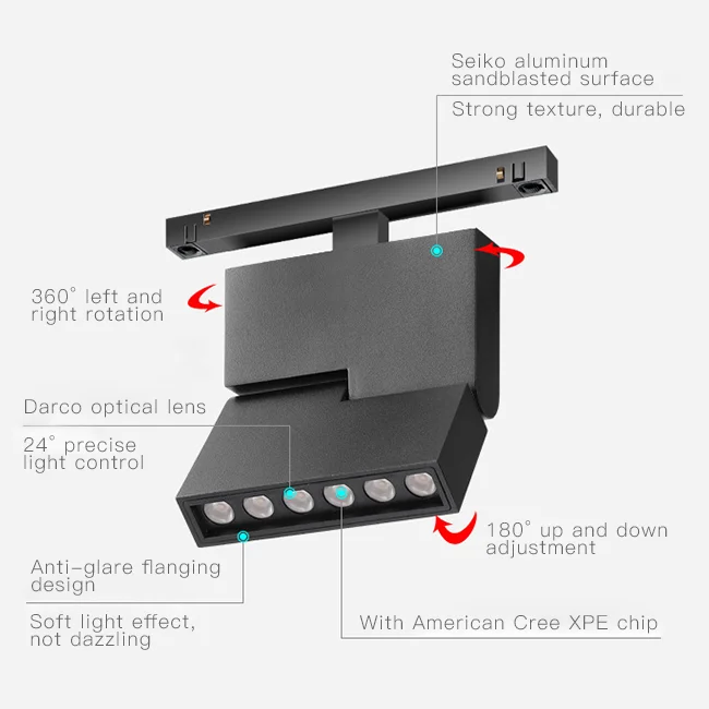 ceiling adjustable spot zoomable narrow beam 15 to 60 degree dimmable 35W 30W COB led light spot track