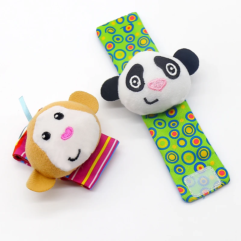 Для маленьких детей «панда» с принтом «обезьяна» носки погремушки игрушки детские погремушки и носки с игрушками-на возраст от 0 до 24 месяцев