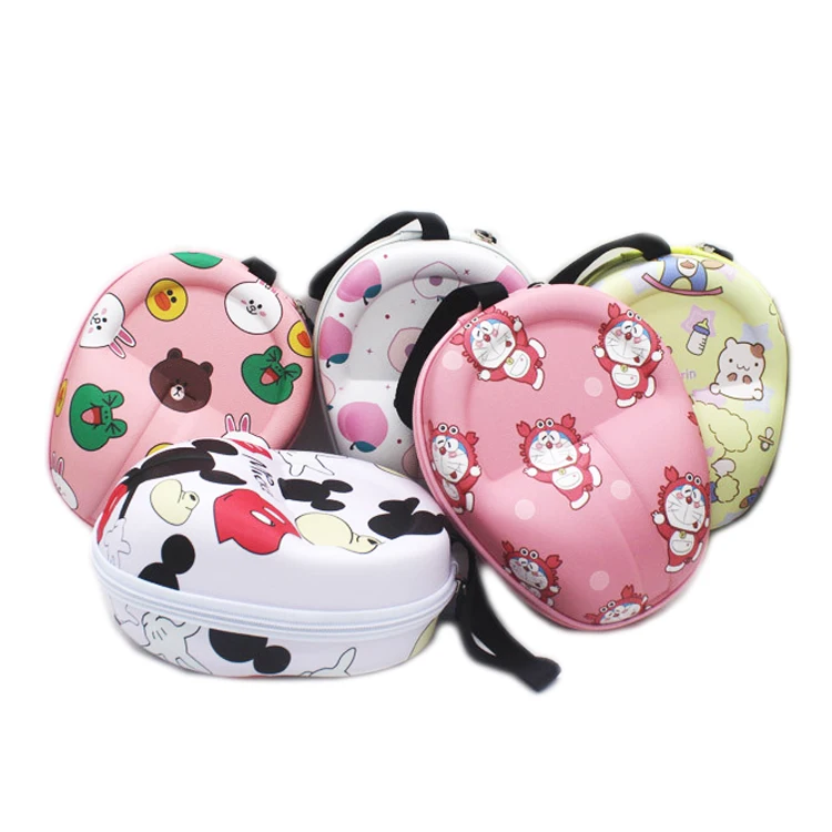 Colorful Design Cute printing 5mm Eva Hard Shell Material Headphone Earphone Case Bag
