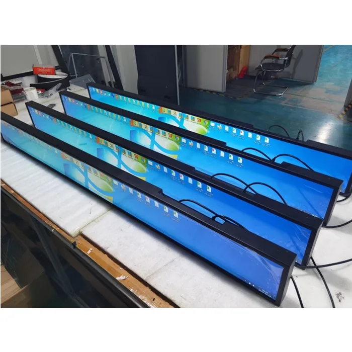 28inch 35inch Custom Ultra Wide Stretched Bar LCD Monitor Digital Signage Bar Type LCD Display For Bus Taxi