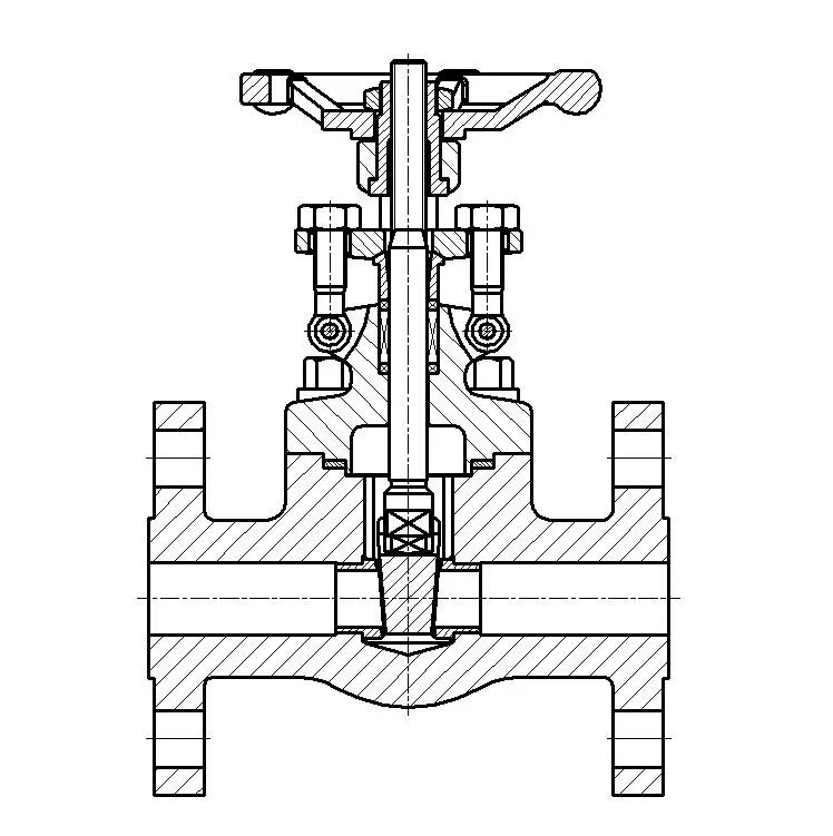 Monolithic forged stainless steel F304L integrated flange globe valve throttling  manual globe valve dn40