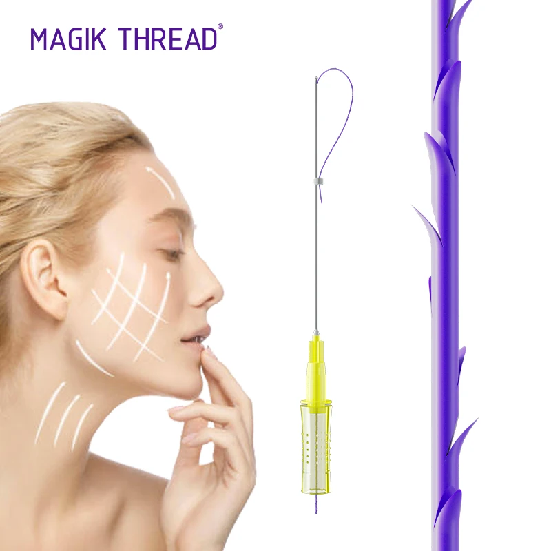 Magik korea absorbable sutures gold face threadlift 4d cog barbed anti wrinkle pdo
