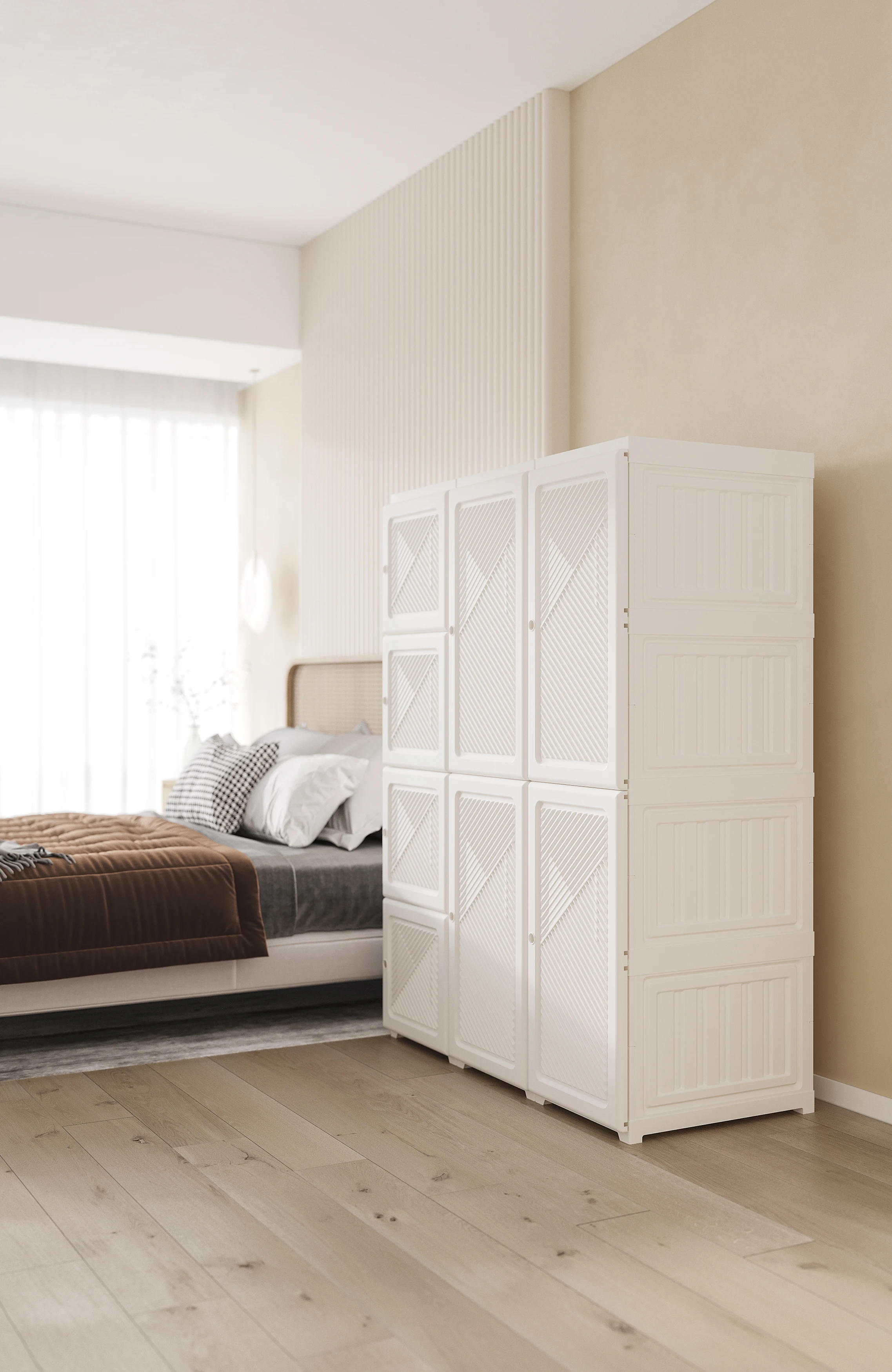 factory supply Easy Installation Portable Wardrobe Foldable Plastic wardrobe bedroom furniture