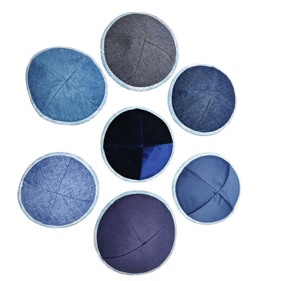 Fast Shipping Randomly Select 50PCS Per Box WYSIWYG Satin Velvet Linen Solid color 16-18 cm Kippah Yarmulke with Rim