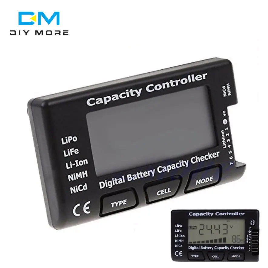 7 Digital Battery Capacity Tester Battery Checker Controller LCD for LiPo LiFe Li-ion NiMH Nicd Cell Meter