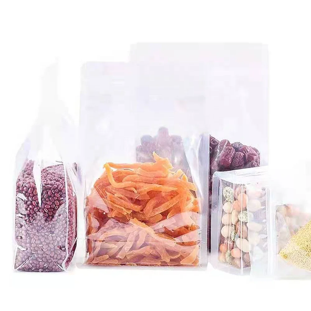 Clear Plastic Zip Lock Stand Up Bag Self Seal Resealable Reusable Food Snack Candy Tea Coffee Storage Packaging Pouches
