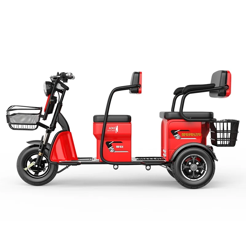 Wholesale high quality cheap price 48V 60V 250W-800W electric   tricycle 4 seats passenger and cargo dual-use electric tricycle