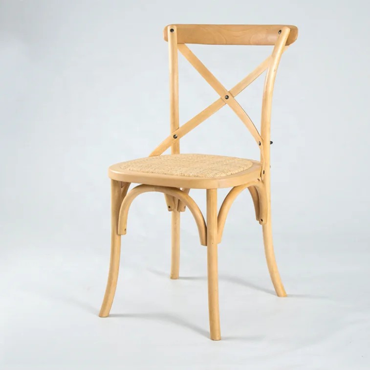 Wholesale wood stackable cross X back vintage dinning room chair wooden use