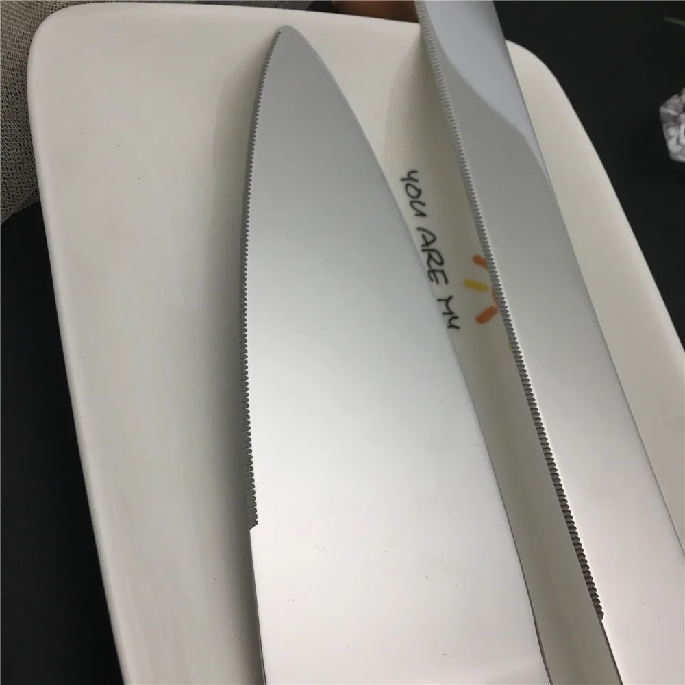 High grade stainless steel Anniversary Vintage Party cake shovel Decoration Silver Wedding cake knife and server set