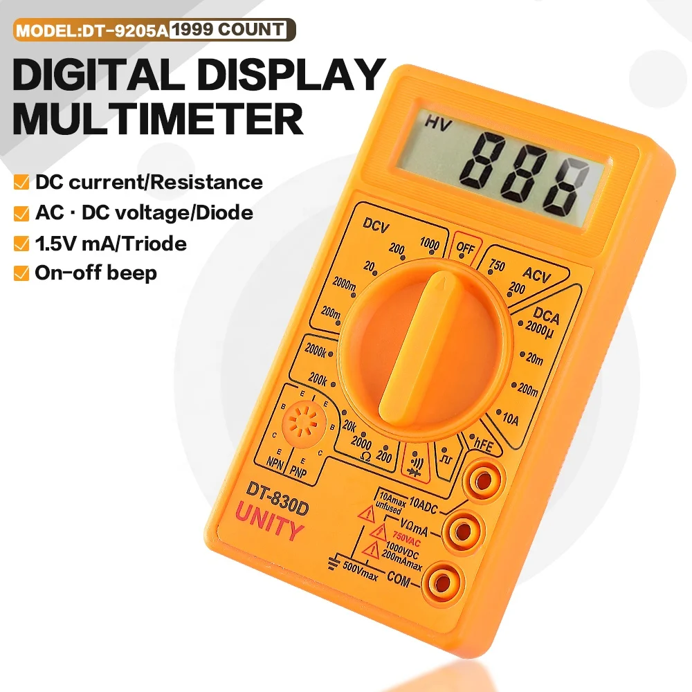 Прямая продажа с фабрики цифровой мультиметр Ручной тестер емкости и частоты переменного/постоянного тока вольт ампер