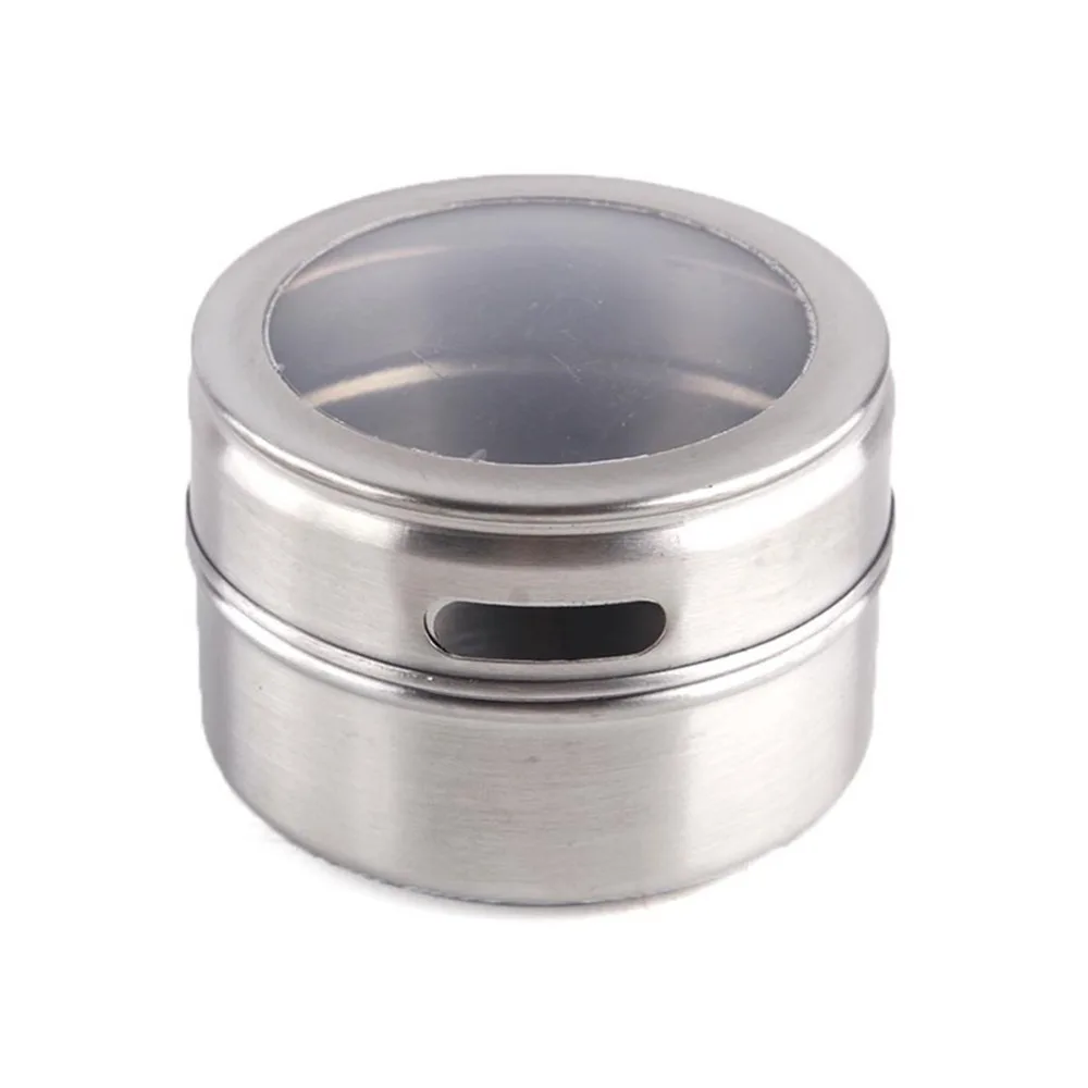 Kitchen 12 Magnetic Spice Tins With Wall Mounted Magnetic Spice Jar With Labelling Stickers Stainless Steel Spice Jar Containers