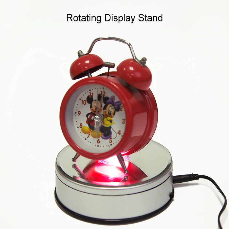 video 12cm LED Color  Showcase mirr photography stand video turntable electric rotating forJewelry Display Stand