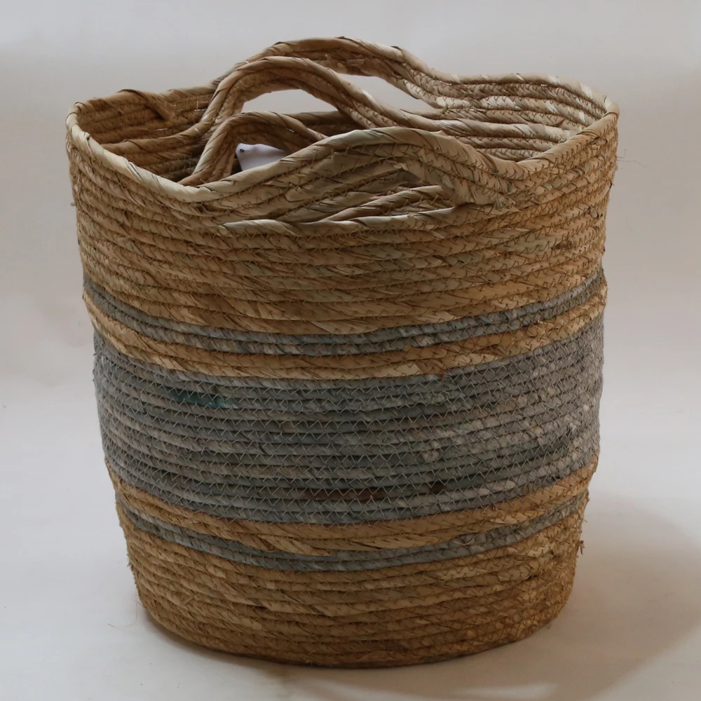 cheap woven baskets woven fruit basket Water Hyacinth Round Woven Basket