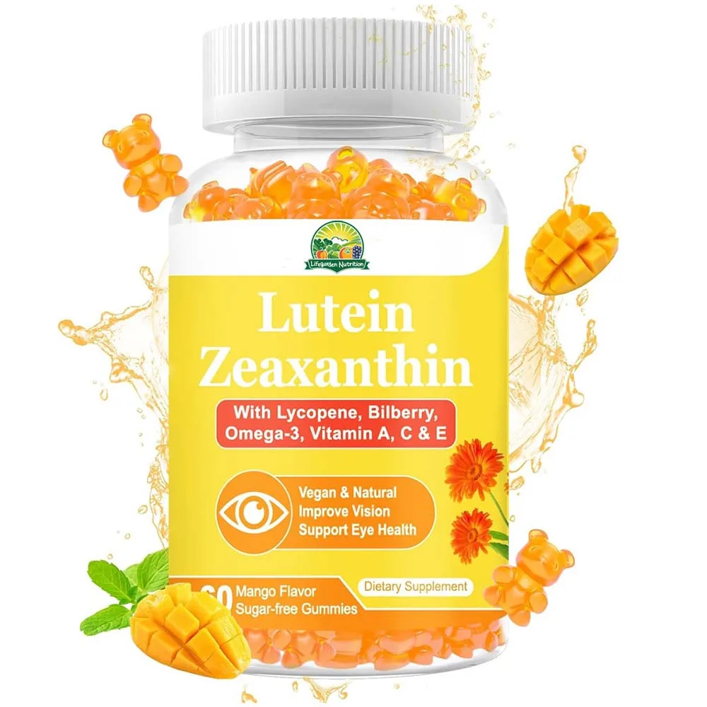 Vegan Natural 60 Count без сахара защита глаз здоровье зрение лютеин зеаксантин мармеладки