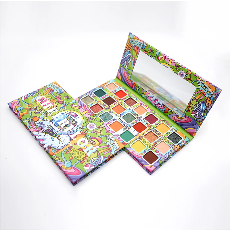 Offer OEM&ODM Brighten Pigment Shiny Eye Shadow Palette High Quality Plastic Pack Bright Pink Romantic Shine Eyeshadow Palette