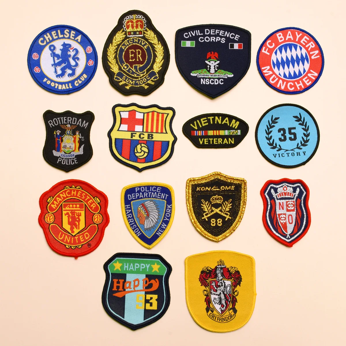 DIY Embroidery LOGO Sticker Arm Chest Badges Football Club Shirt Chenille Patches Sew on Soccer League Jersey Patches Sporting