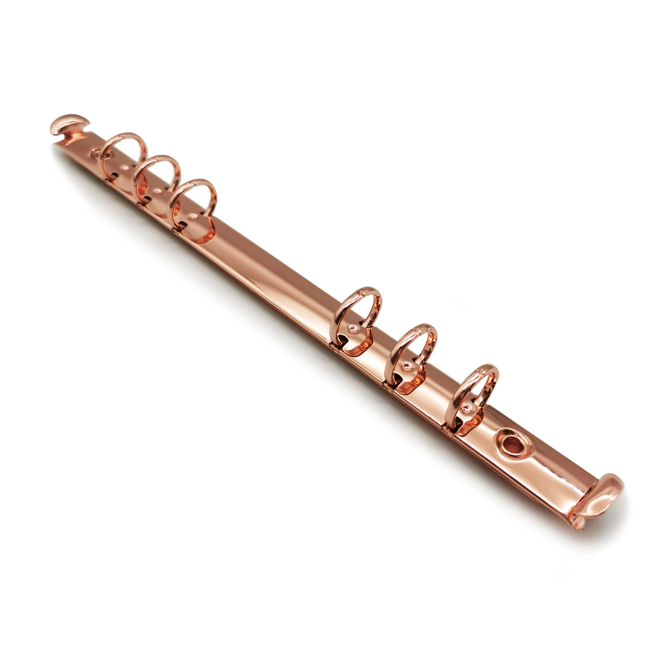 Custom made high quality 15mm Rose gold mini metal 6 ring mechanism with trigger A5 file binder