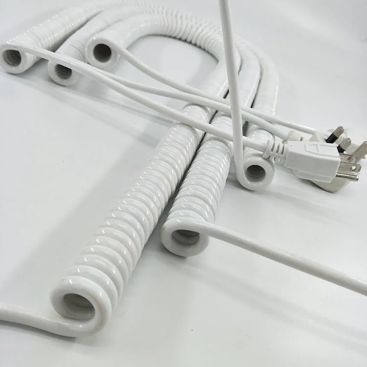 Plastic Injection UK Plug Electrical Wire Computer Spiral Power Cable Cord for Home Appliance