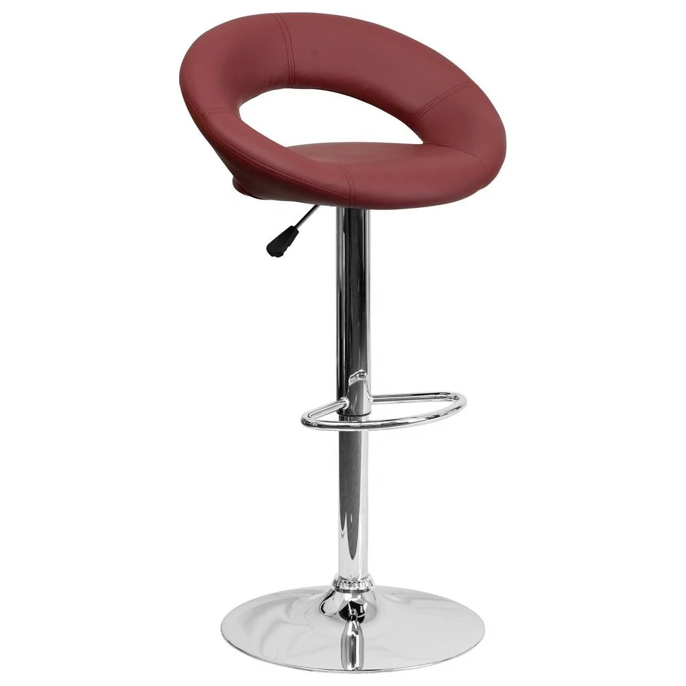 bar stool adjustable height swivel Leather Accent Chair with footrest