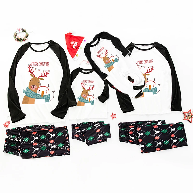 Рождественские повседневные Семейные комплекты с мультяшным принтом, пижама в стиле пэчворк, с длинным рукавом, сетчатые штаны, одежда для сна, Детская Женская одежда для отца, удобная домашняя одежда